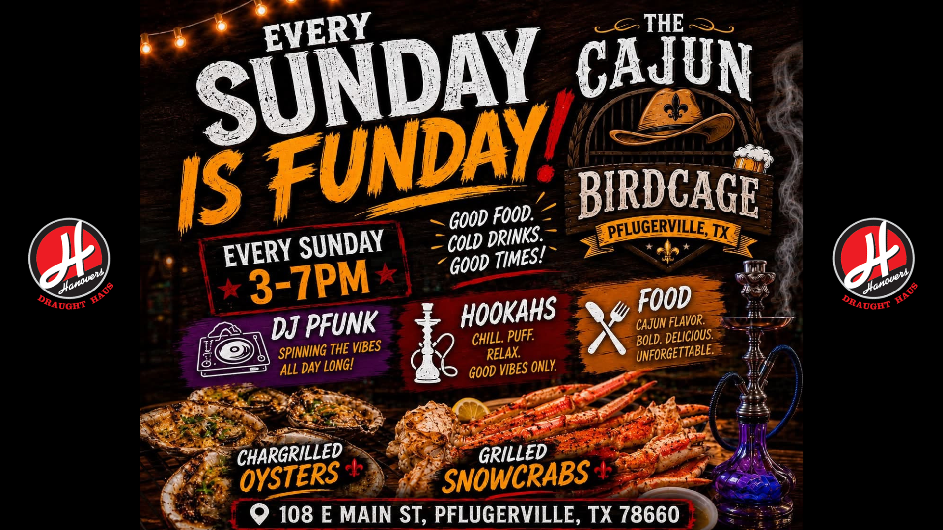 Sunday Funday With Chef Bird Dj P Funk Chef Warren Copy at Hanovers Draught Haus in Austin, TX